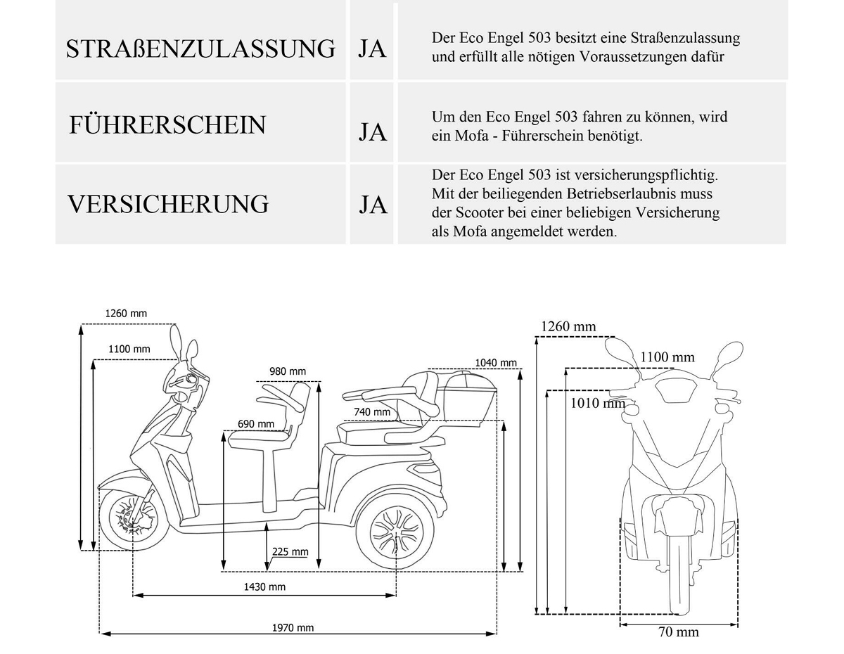 ECO ENGEL 503 Rot, 25 km/h, 20Ah Lithium Akkus Herausnehmbar – Bild 7