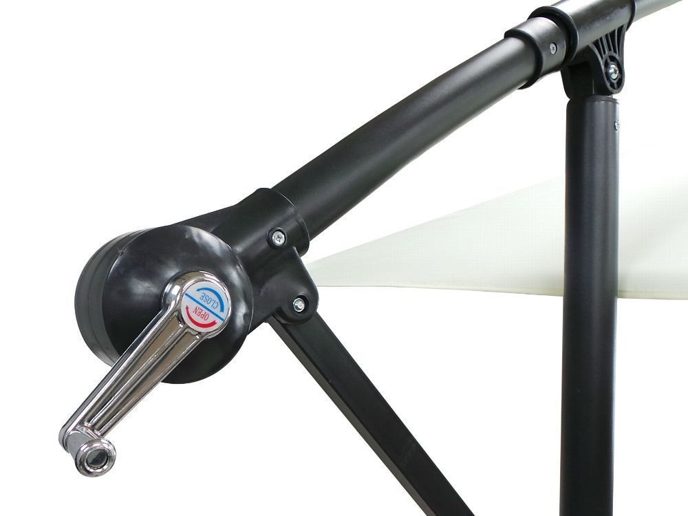 Luxus Sonnenschirm mit LED Beleuchtung Ampelschirm 300 cm Rot – Bild 3