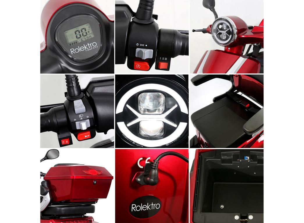 Rolektro, E-Quad 25 V.2, Rot, Bleigel Akkus, 1000 Watt, 25 km/h – Bild 6