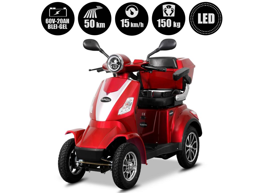 Rolektro, E-Quad 25 V.2, Rot, Bleigel Akkus, 1000 Watt, 25 km/h – Bild 7