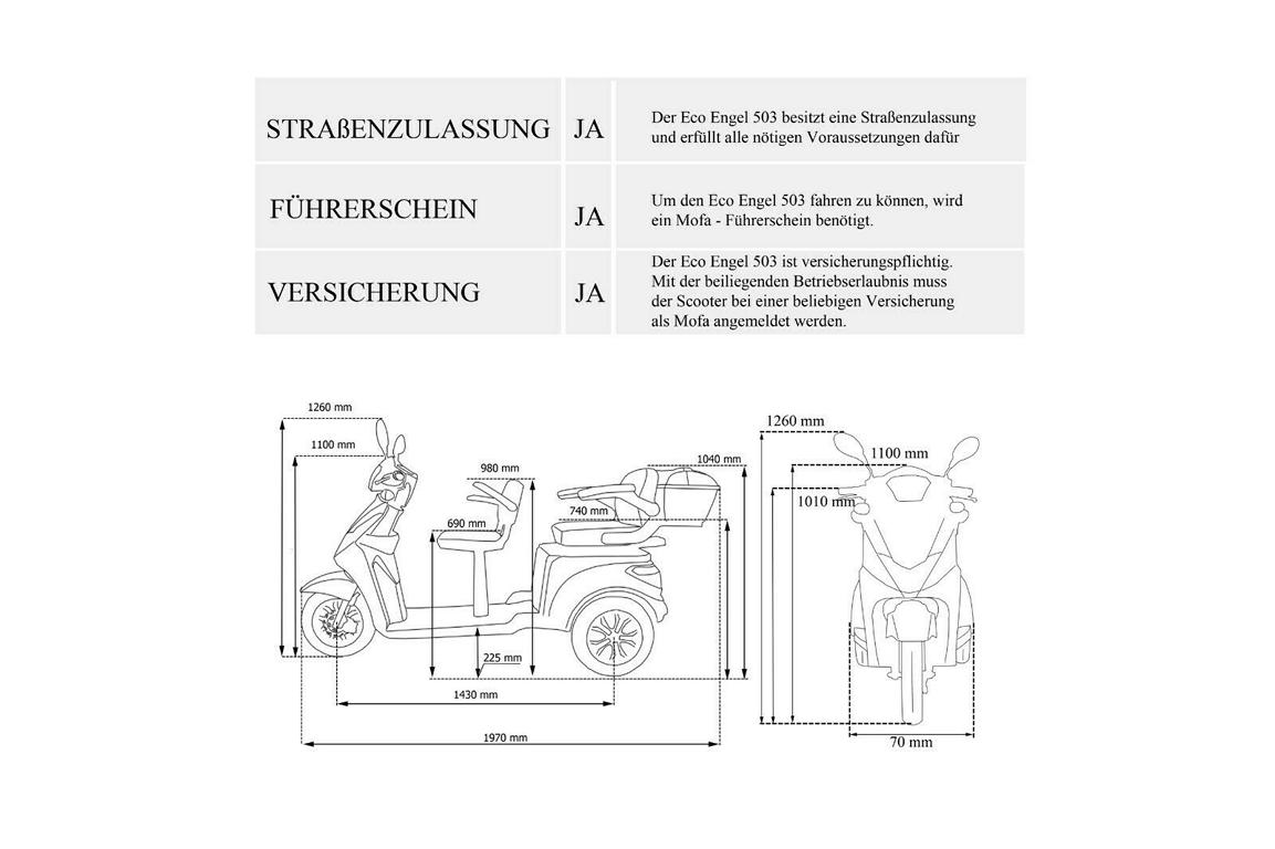 ECO ENGEL 503 Blau, 25 km/h mit 30 Ah Lithium Akku Herausnehmbar – Bild 7