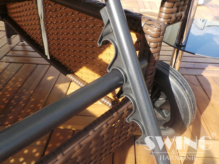 Polyrattan Gartenliege Sonnenliege "Relax" grau – Bild 4