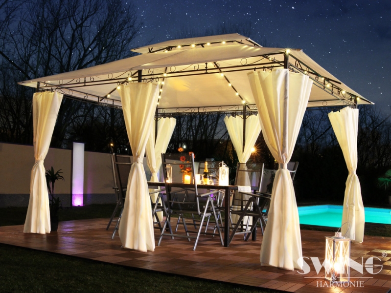 LED Luxus Pavillon "Minzo" 3x4 m Gartenpavillion – Bild 7