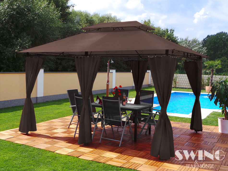 LED Luxus Pavillon "Minzo" 3x4 m Gartenpavillion – Bild 2