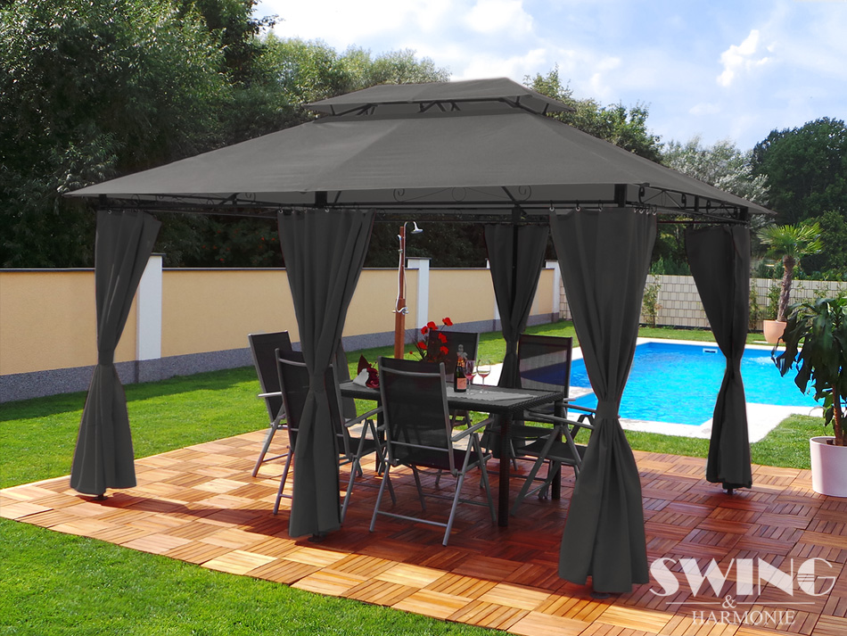 LED Luxus Pavillon "Minzo" 3x4 m Gartenpavillion – Bild 3