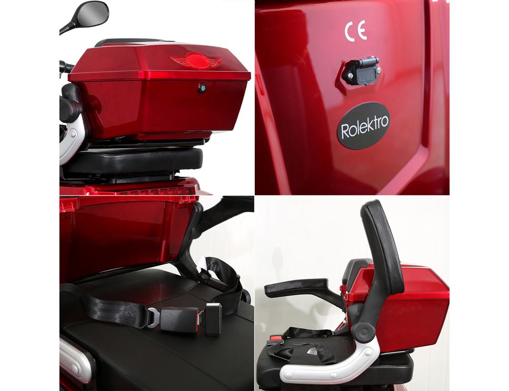 Rolektro, E-Quad 25 V.2, Rot, Bleigel Akkus, 1000 Watt, 25 km/h – Bild 5