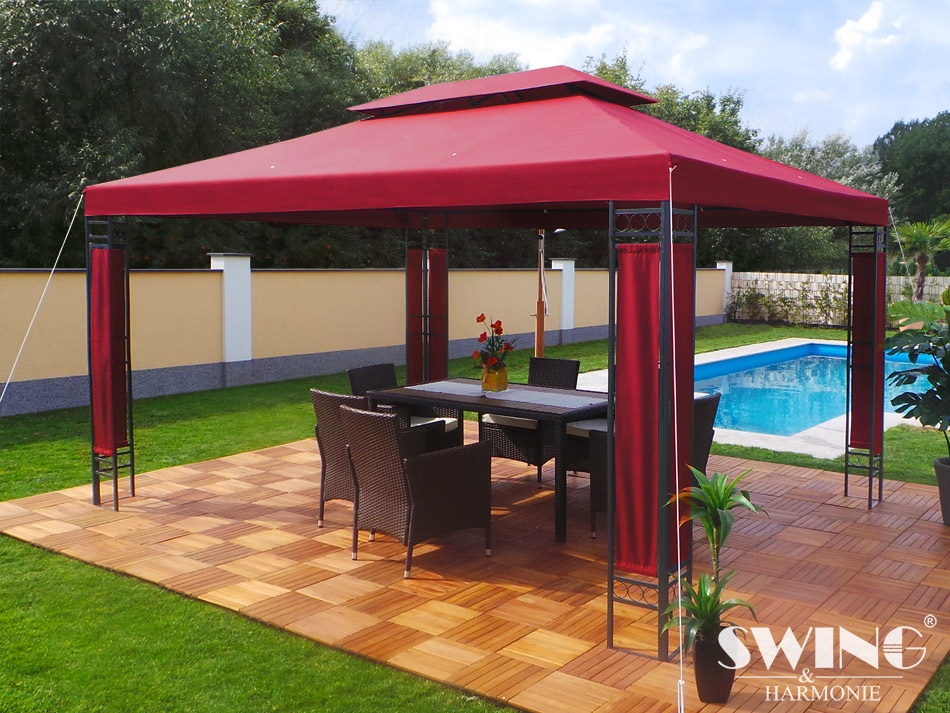 LED- Pavillon 3x4m Milano, 3x4m Pavillion Solar Beleuchtung Gartenzelt – Bild 2