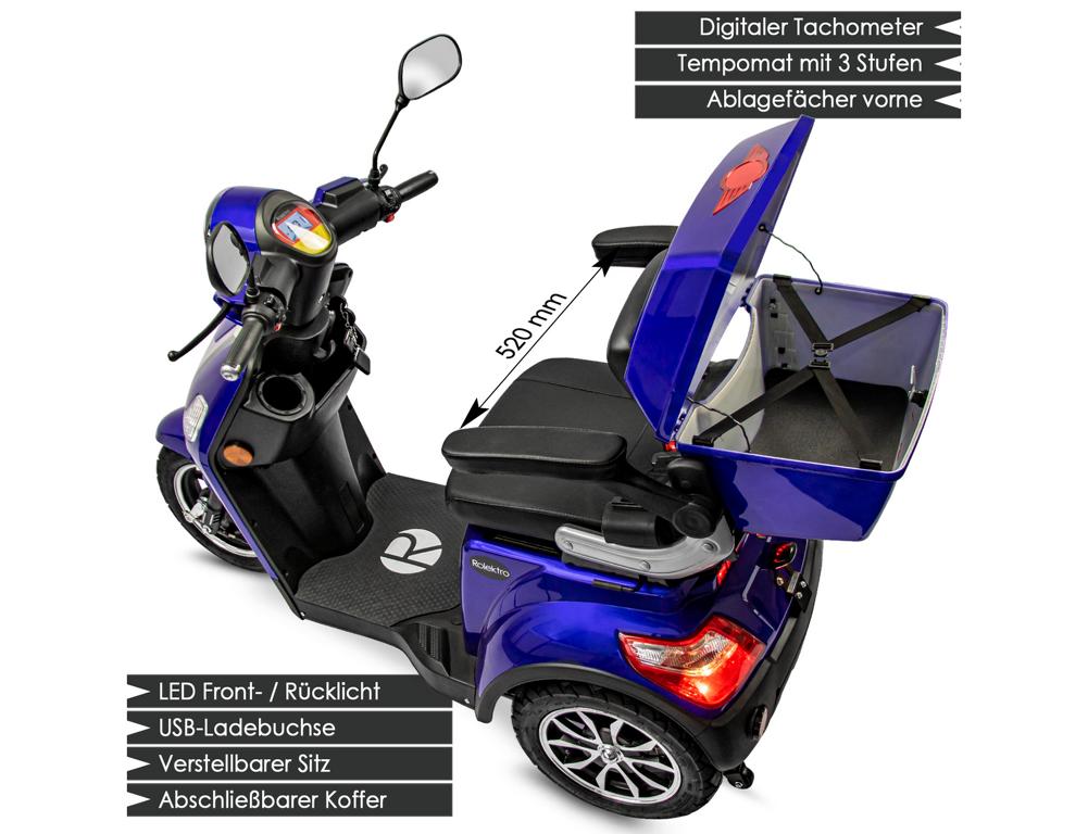 Rolektro, E-Trike 25 V.3 Lithium Akku, Blau 1000 Watt – Bild 5