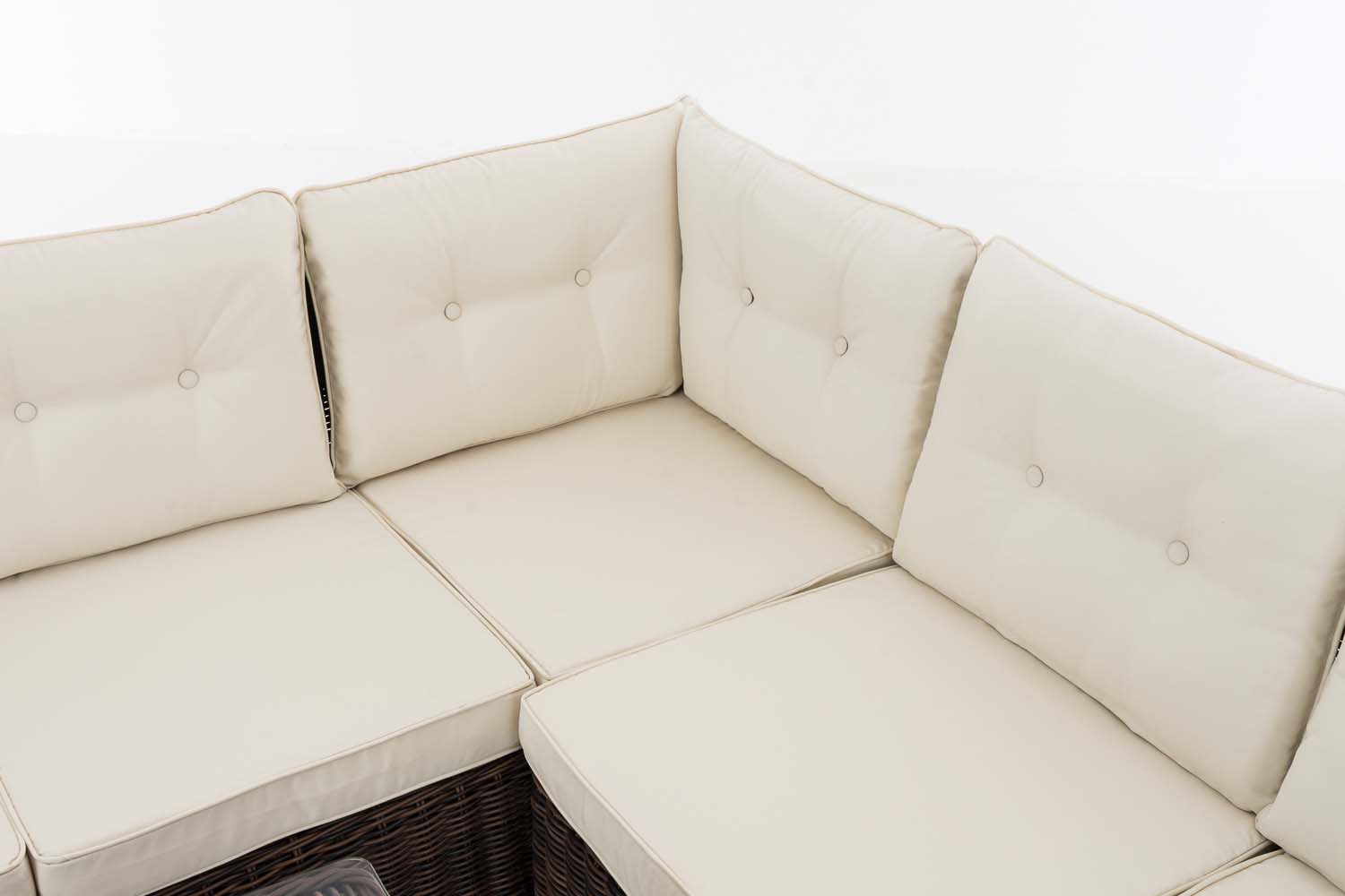 Eckgarnitur Sierra Rundrattan cremeweiß , braun-meliert – Bild 5