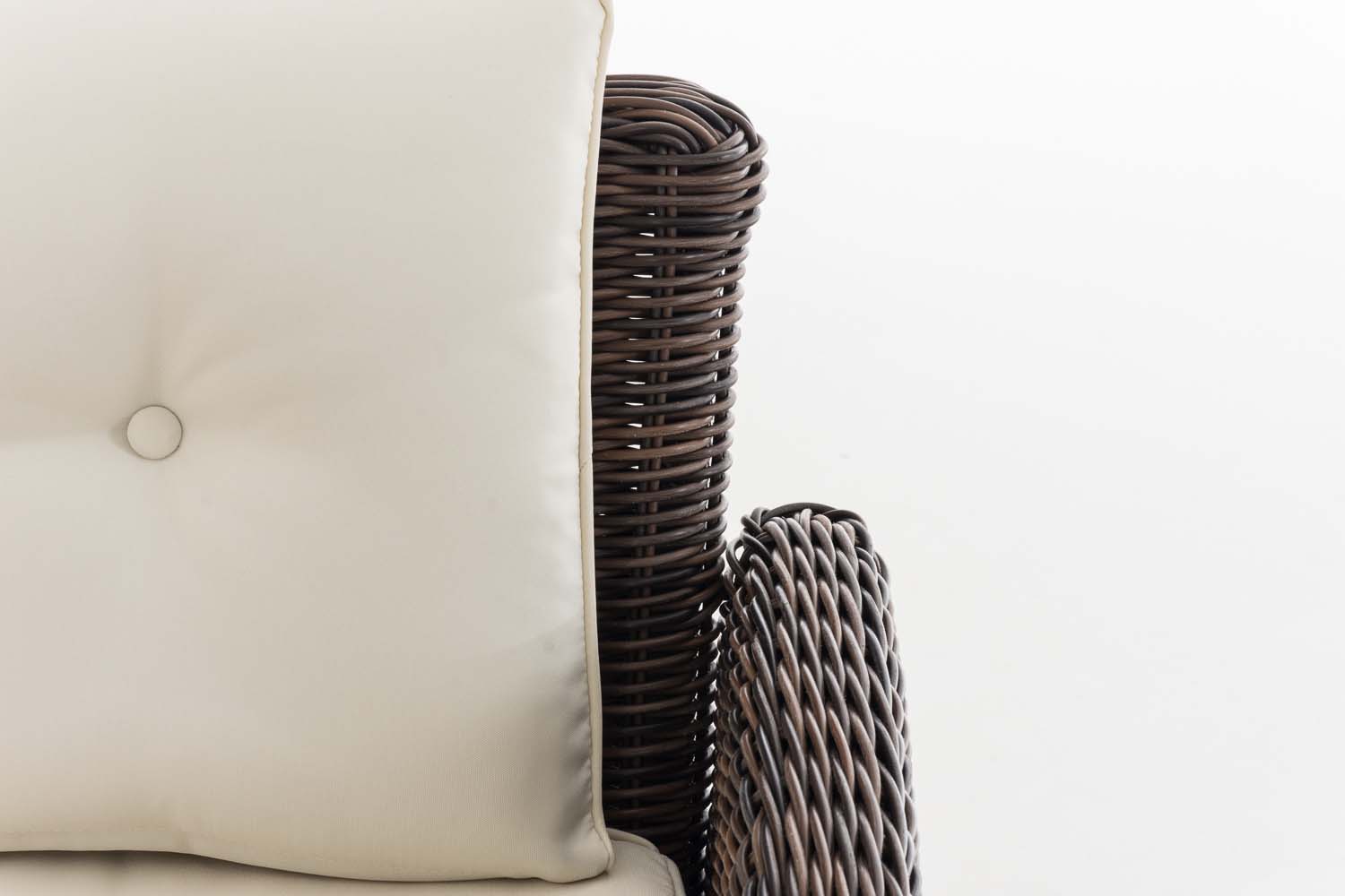 Eckgarnitur Sierra Rundrattan cremeweiß , braun-meliert – Bild 6