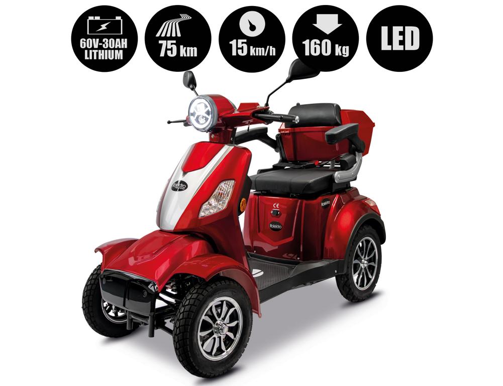 Rolektro, E-Quad 15 V.3 Lithium Akku, Rot 1000 Watt – Bild 3