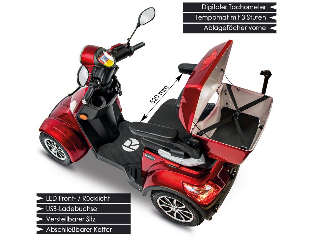 Rolektro, E-Quad 15 V.3 Lithium Akku, Rot 1000 Watt – Bild 5