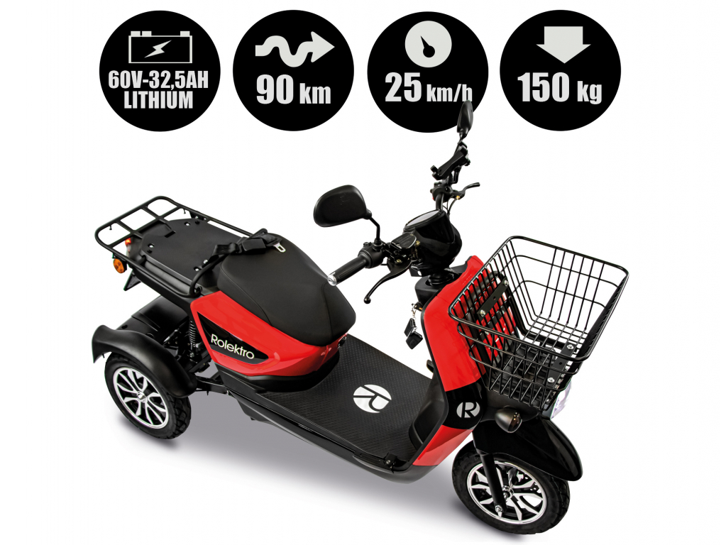 Rolektro, E-Carrier 25 V.3 Lithium, Rot, ohne Koffer, 1000 Watt – Bild 7