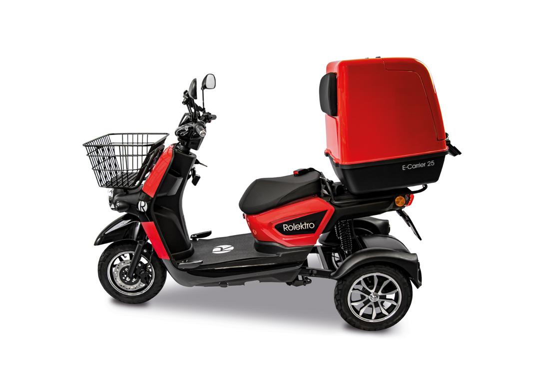 Rolektro E-Carrier 25 V.3 Lithium, Rot, mit XXL-Koffer – Bild 2