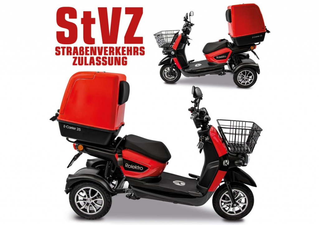 Rolektro E-Carrier 25 V.3 Lithium, Rot, mit XXL-Koffer – Bild 8
