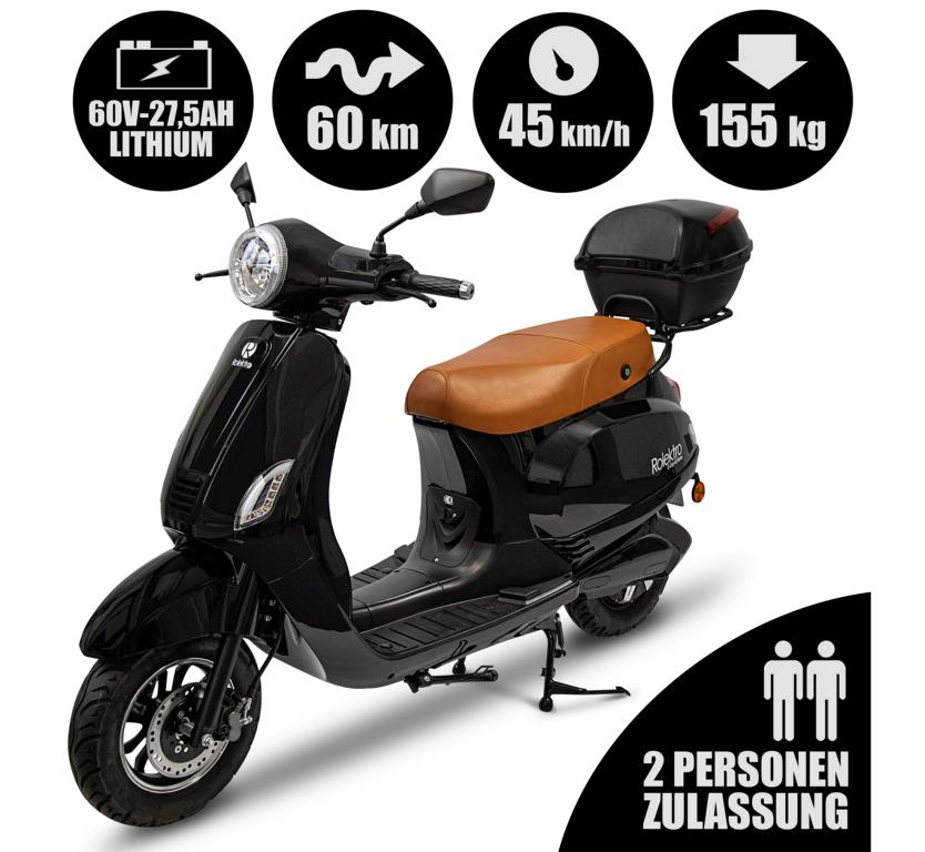 Rolektro, Retro 45 Lithium, V.2021, Schwarz, 2000 Watt – Bild 2