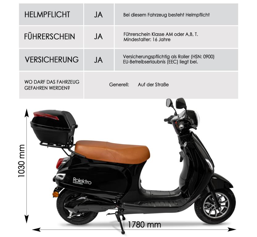 Rolektro, Retro 45 Lithium, V.2021, Schwarz, 2000 Watt – Bild 5