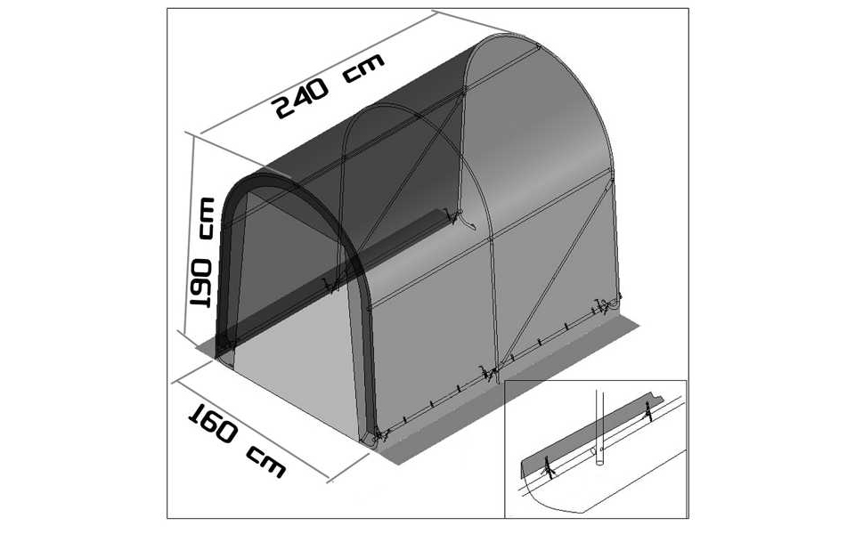 Rolektro-Z. Garage portabel Motorrad PVC 610g/m², Grau, – Bild 3