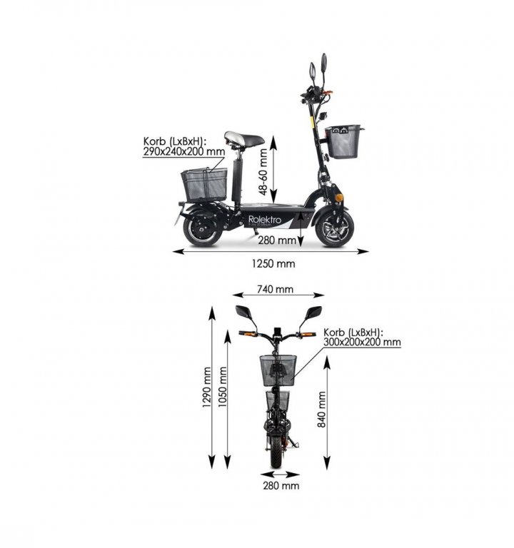 Rolektro, E-Joy 20, Schwarz, 36V-12AH Blei-Gel Akkus, 500 Watt – Bild 11
