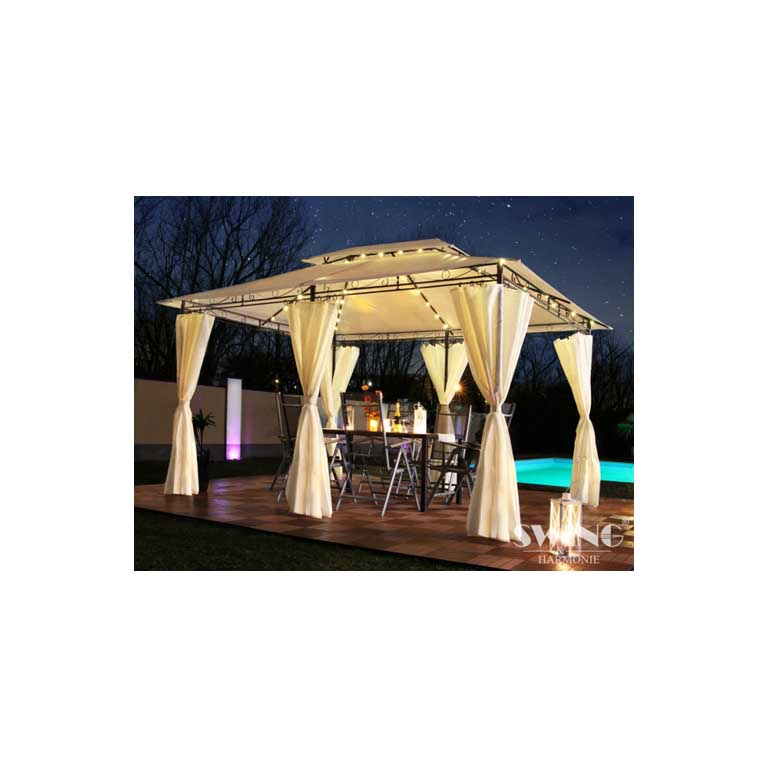 LED Luxus Pavillon "Minzo" 3x4 m Gartenpavillion
