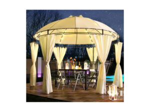 Pavillon Lavo LED Partyzelt Beige Ø 350cm Gartenzelt