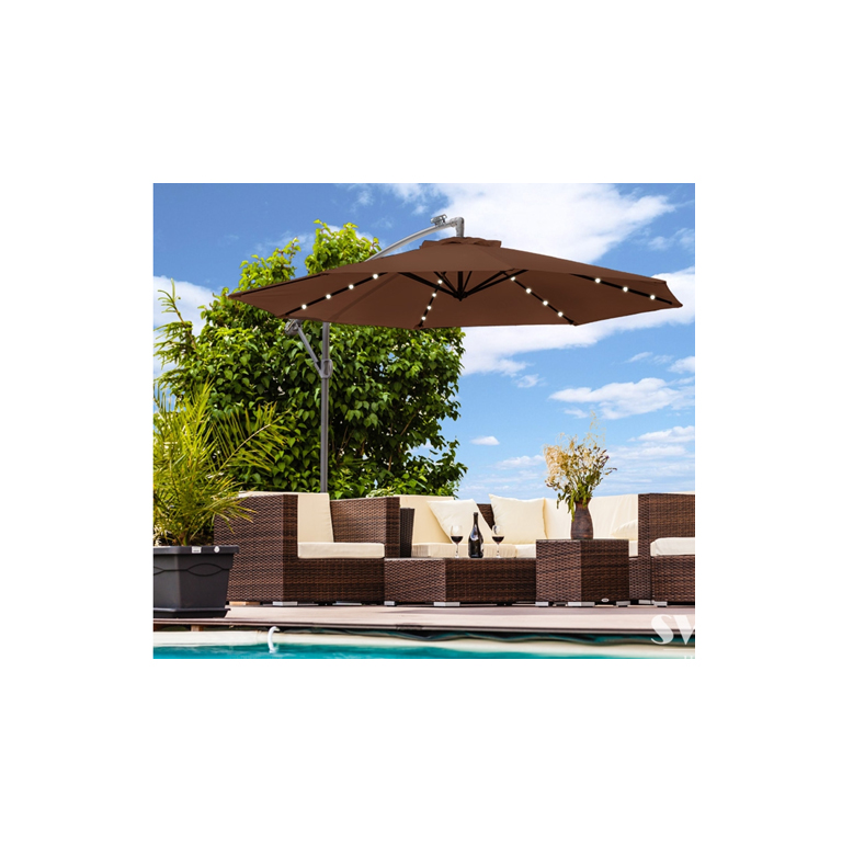 Sonnenschirm mit LED Beleuchtung Ampelschirm 350 cm