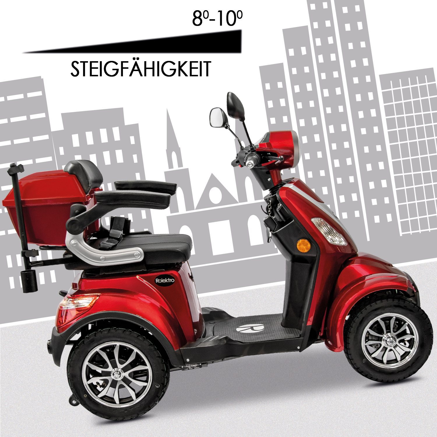 Rolektro, E-Quad 15 V.3 Lithium Akku, Rot 1000 Watt – Bild 10