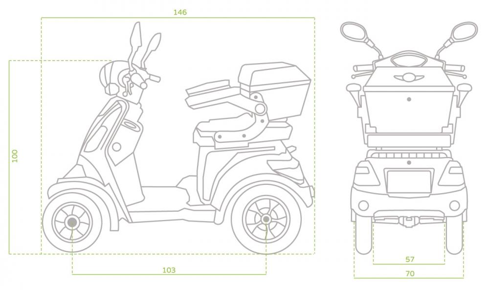ECONELO J4000, 1000 Watt, 25 km/h Vierradroller – Bild 5