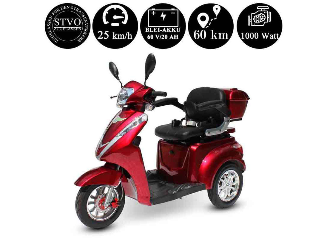Elektromobil Eco Engel 501 Rot, 1000 Watt 25 km/h – Bild 2