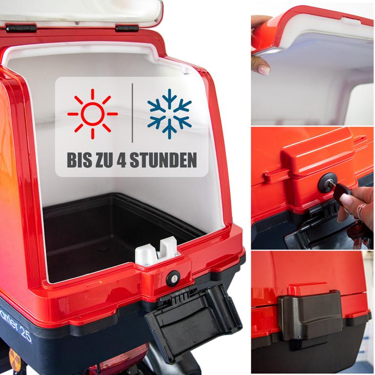 Rolektro, E-Carrier 25, Rot, mit XXL-Koffer, Bleigel Akkus, 1000 Watt – Bild 5