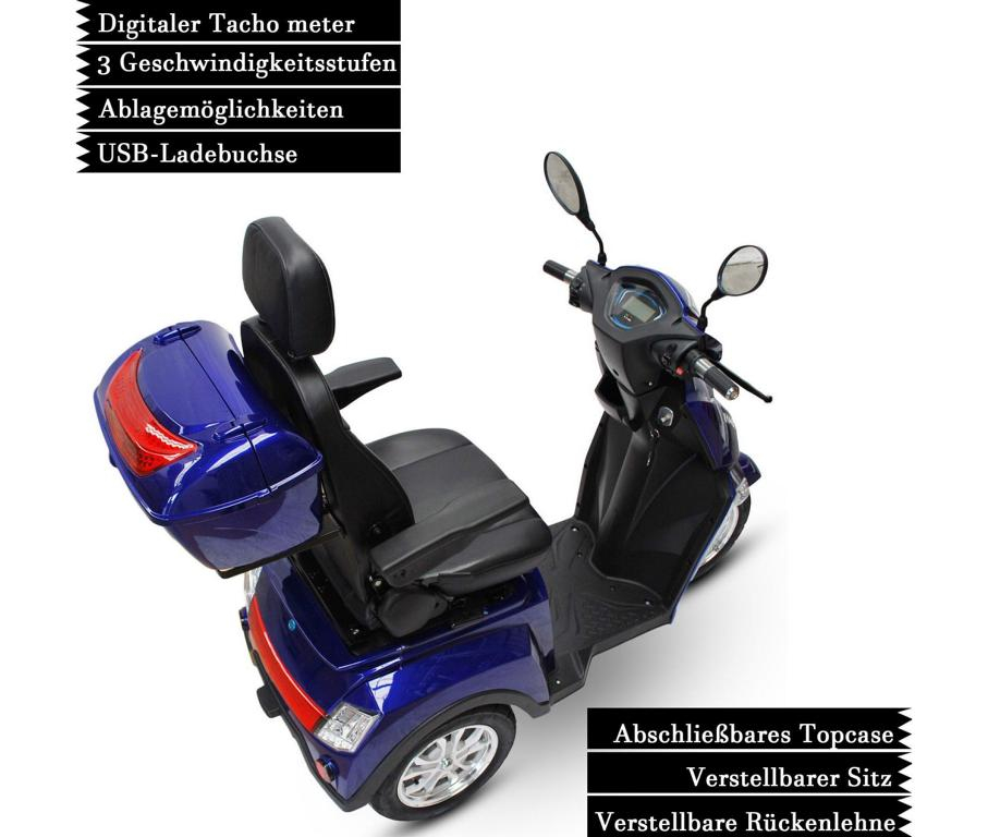 Eco Engel 504 Blau 30 Ah mit Lithium Akku Herausnehmbar, 25 km/h – Bild 3