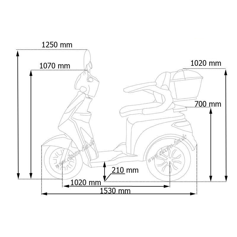 ECO ENGEL 501 Weiß mit 30 Ah Li-Io Akku, Senioren Roller, 25 km/h – Bild 7