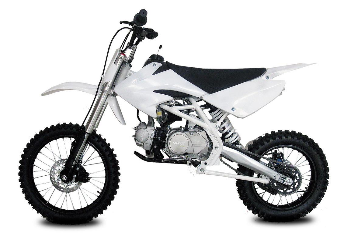 Kinder Dirtbike NITRO MOTORS 125cc midi Thunder 17/14" weiß – Bild 2