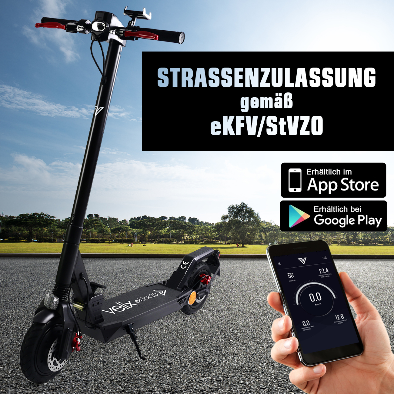 Velix E-Kick 20, V.2021 E-Scooter nach EkFV Lithium Batterie – Bild 7