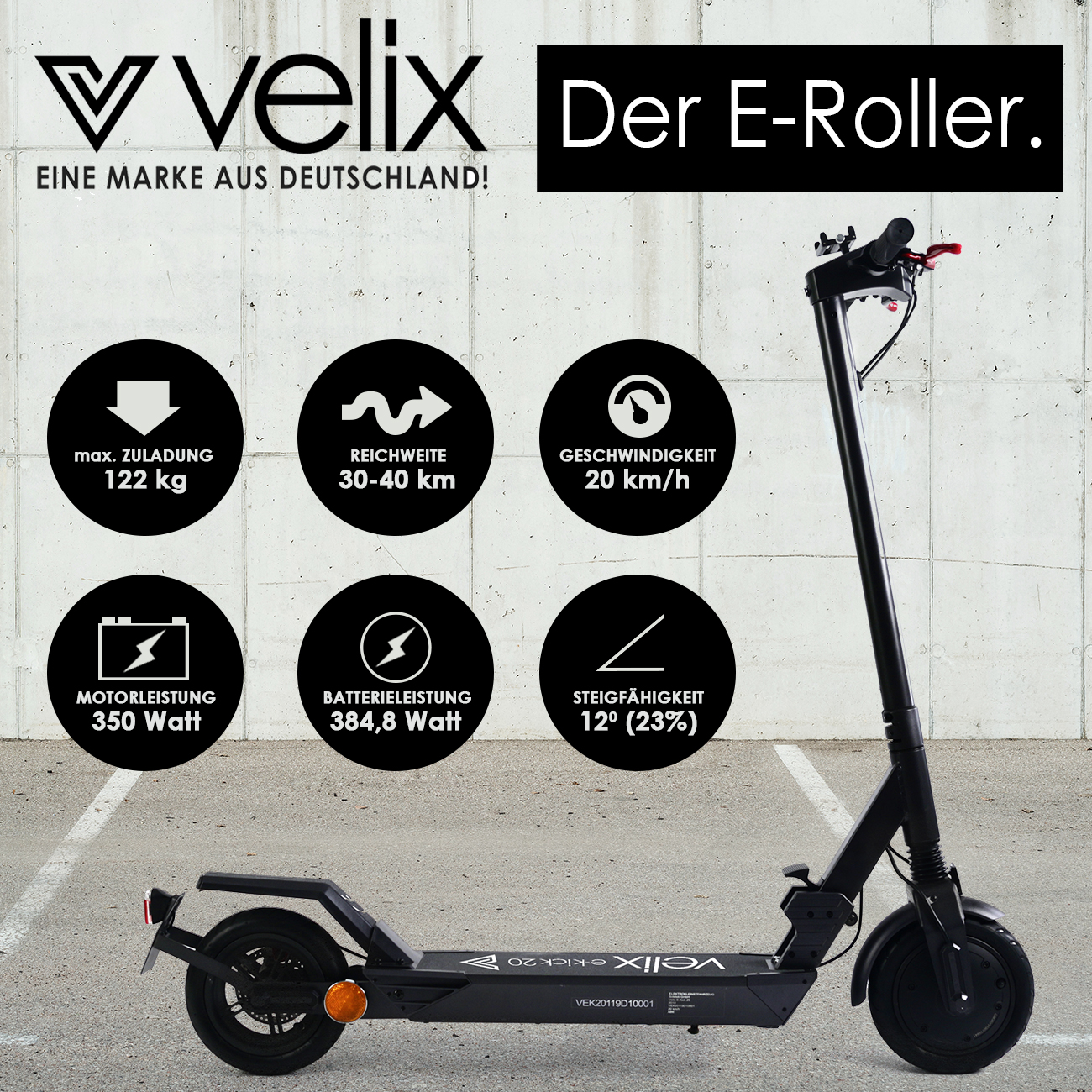 Velix E-Kick 20, V.2021 E-Scooter nach EkFV Lithium Batterie – Bild 8
