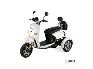 Veleco ZT63 Retro-Vespa-Elektroroller 12 km/h, 3-Rad Weiß