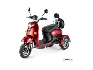 Veleco ZT63 Retro-Vespa-Elektroroller 12 km/h, 3-Rad Rot
