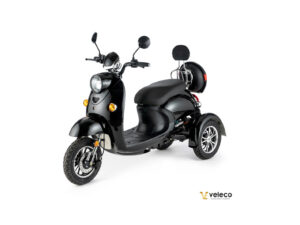 Veleco ZT63 Retro-Vespa-Elektroroller 12 km/h, 3-Rad Schwarz