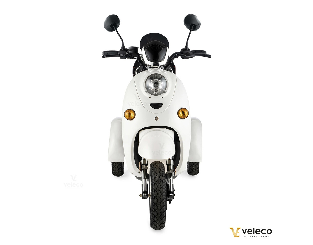 Veleco ZT63 Retro-Vespa-Elektroroller 12 km/h, 3-Rad Weiß – Bild 3