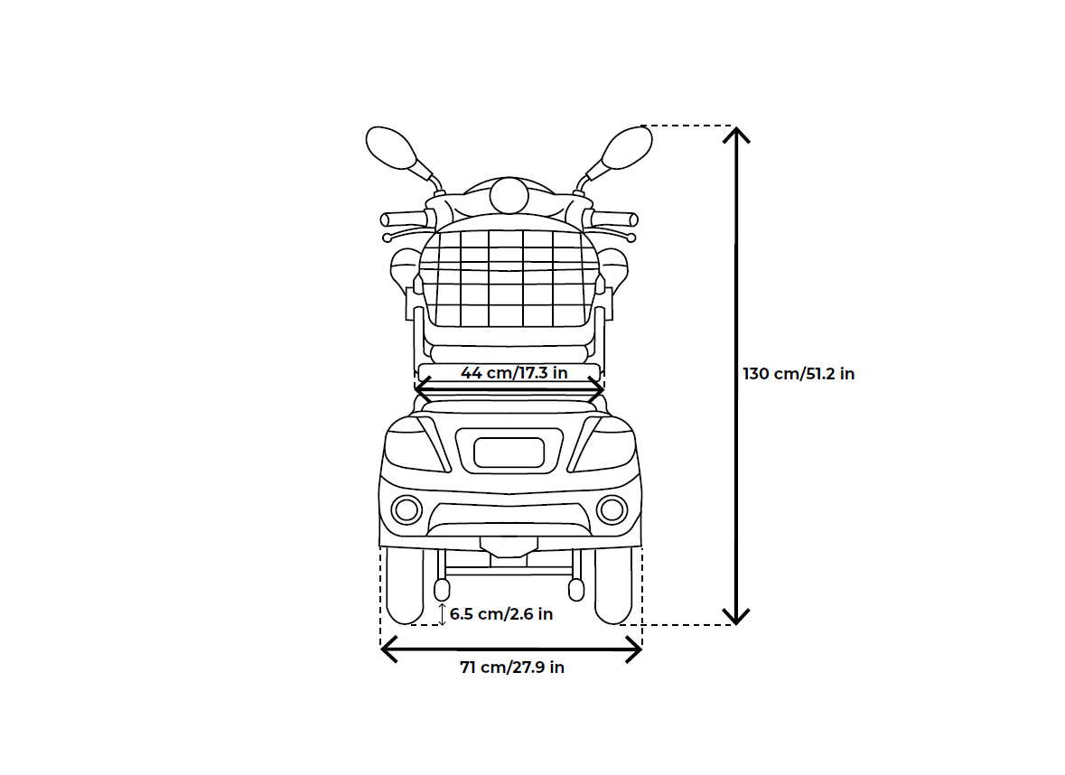 VELECO ZT15 Seniorenmobil 3-Rad 900W, 12 Km/h Rot – Bild 8