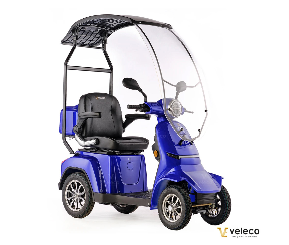 Veleco GRAVIS Seniorenmobil mit Dach, 12 km/h, 1000W Blau – Bild 2