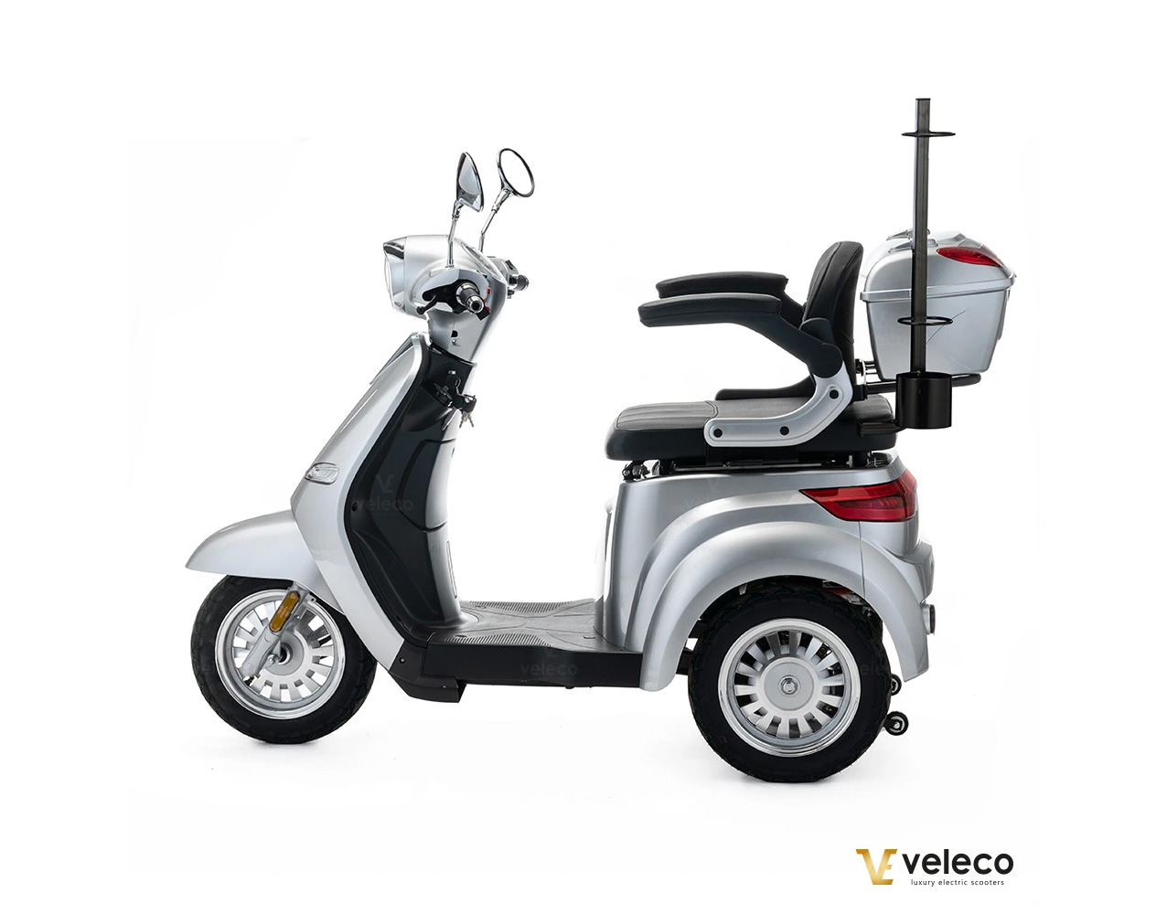 VELECO CRISTAL Elektroroller Seniorenmobil 12 km/h, Silber – Bild 8