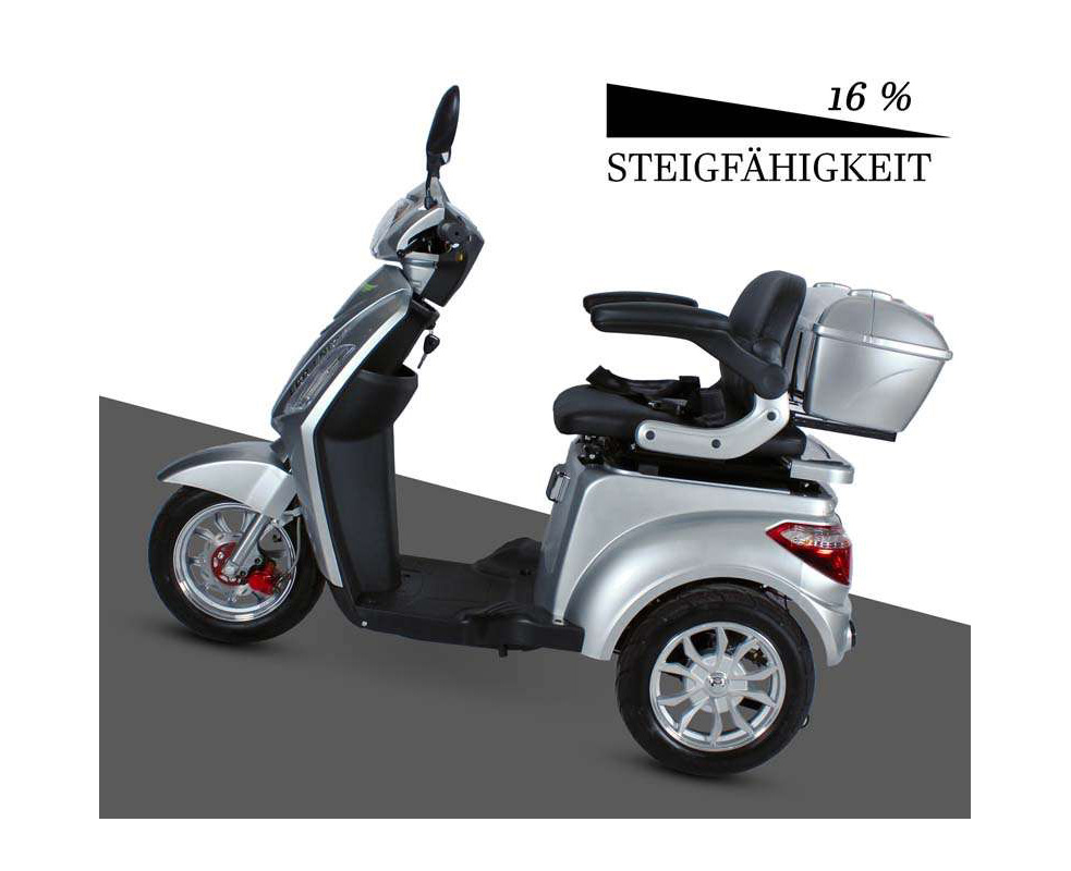 ECO ENGEL 500 Silber, 1000 Watt, 15 km/h, 3 Rad Scooter – Bild 7