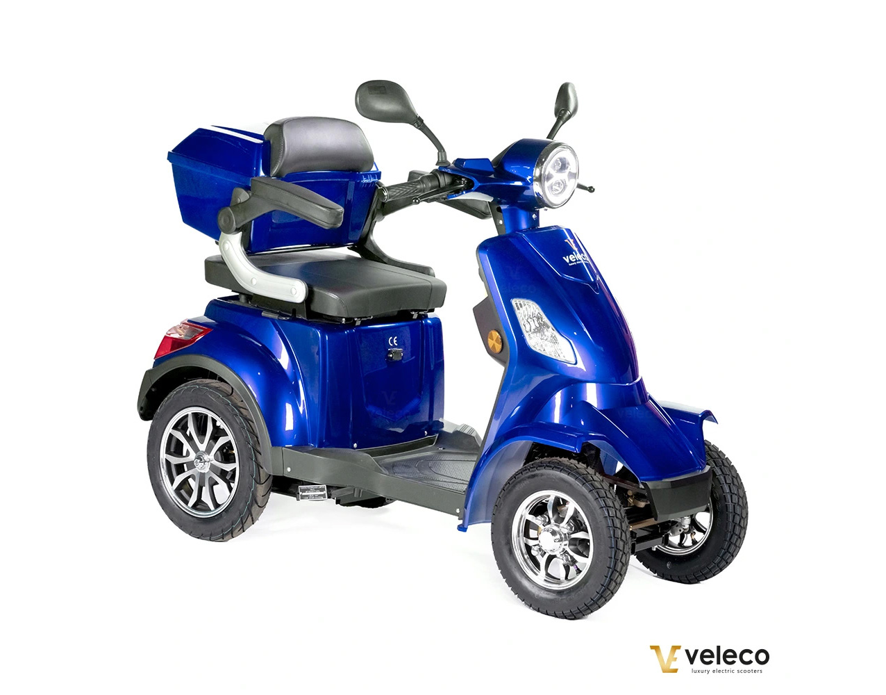 VELECO FASTER Seniorenmobil 4-Rad, 1000W, 12 km/h, Blau – Bild 2