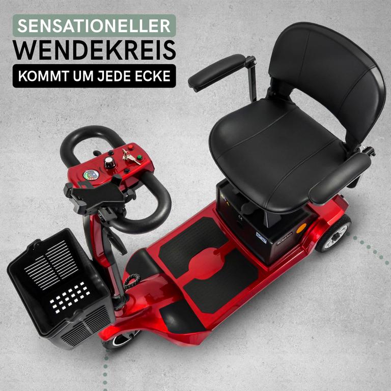 Rolektro, E-Trike 6, Rot, 24V-20Ah Bleigel Akku, 300W faltbar – Bild 4