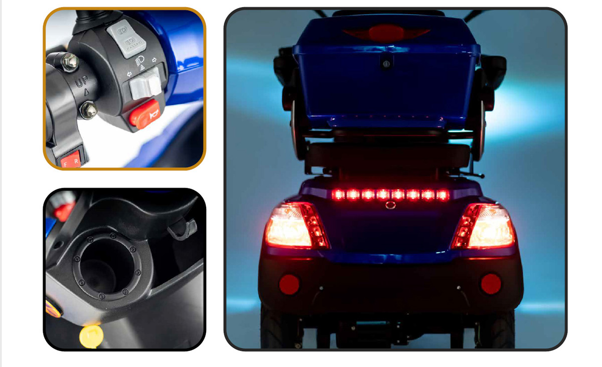 Veleco FASTER mit Dach 12 km/h, Seniorenmobil 4-Rad, Lithium-Ionen Akku – Bild 11