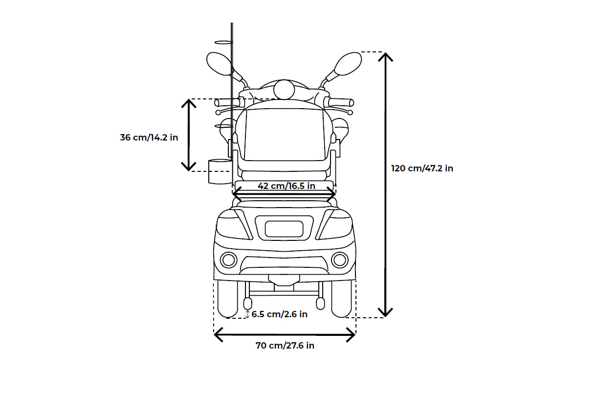 Veleco Draco Seniorenmobil 3-Rad 800W Lithium-Ionen-Akku – Bild 20