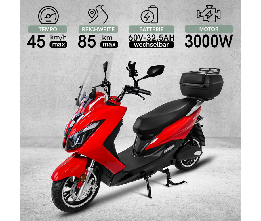 Maximus, E-Scooter MX2-45 - 45 km/h, Lithium Akku, 3000 Watt – Bild 6