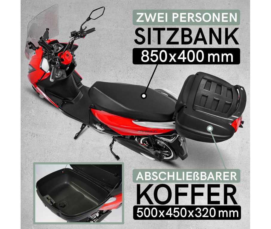 Maximus, E-Scooter MX2-45 - 45 km/h, Lithium Akku, 3000 Watt – Bild 12