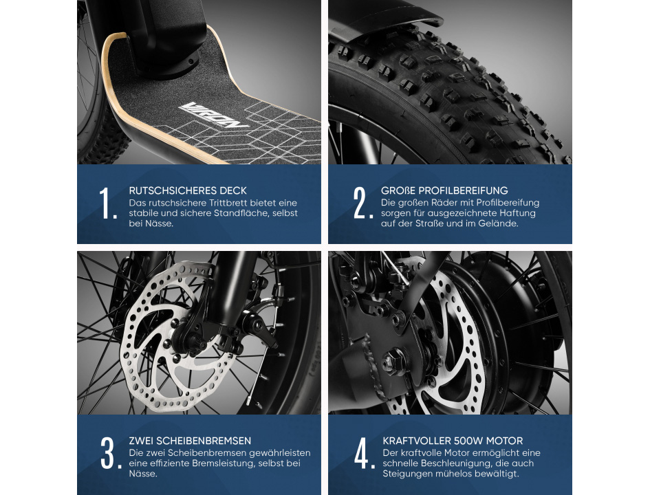 Viron E-Scooter mit Straßenzulassung Elektro Roller ABE Faltbar – Bild 6